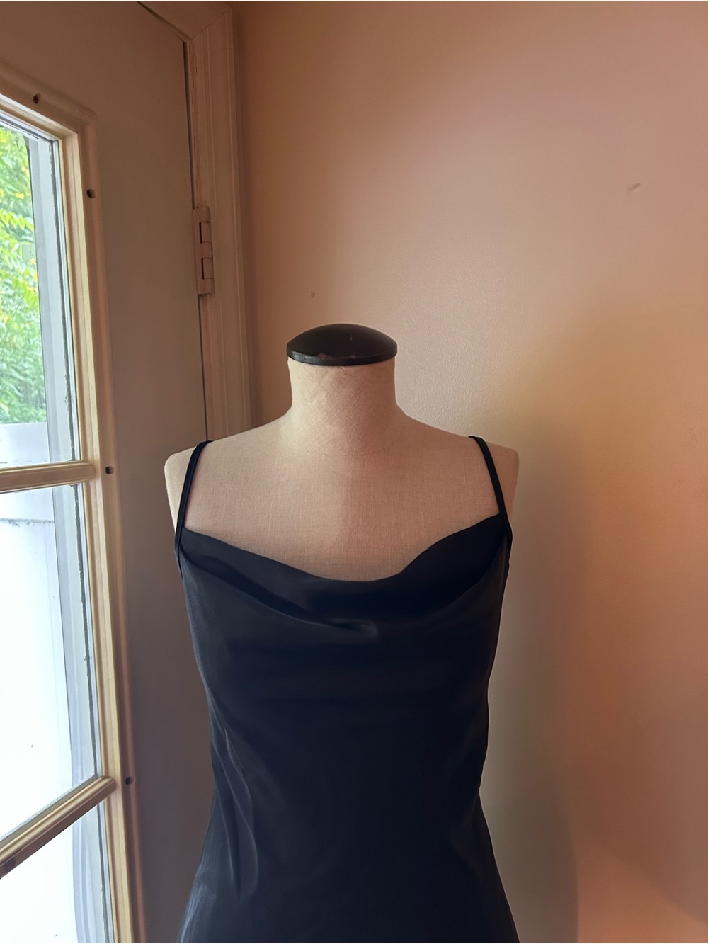 Bebe Satin Slip Dress - Black size small - Picture 6 of 10